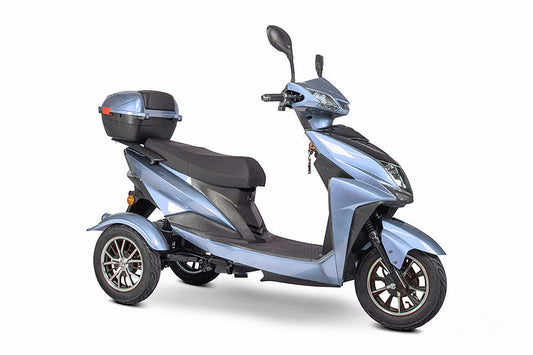 E-Wheels EW-10 2 Person 48V 500Watt Motor Long Lasting 3-Wheel Electric Moped Scooter