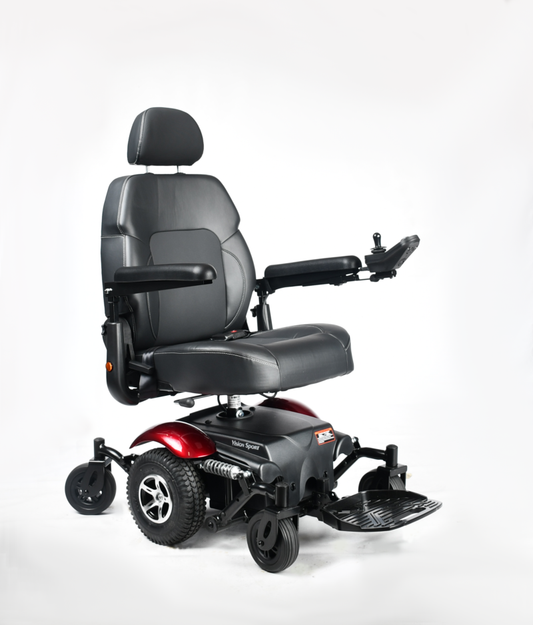 Merits P326A Vision Sport Folding Power Wheelchair - up to 135° Recline, Supports 300lbs