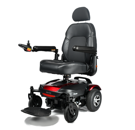 Merits P312 Dualer Compact FWD/RWD Long Distance Power Chair - 180° Swivel Seat, 300lbs Weight Capacity, w/ PU Anti-Flat Tires