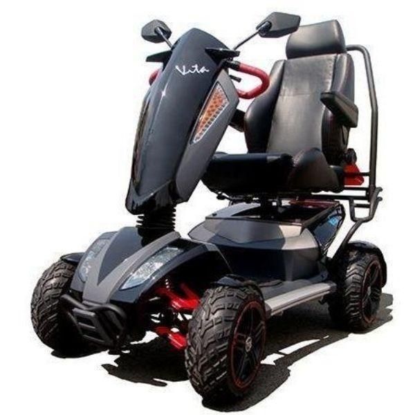 EV Rider Vita Monster 4 Wheel Scooter Heartway - S12X Fast and Extra Long Distance - All Terrain Tires, 350lbs Weight Capacity