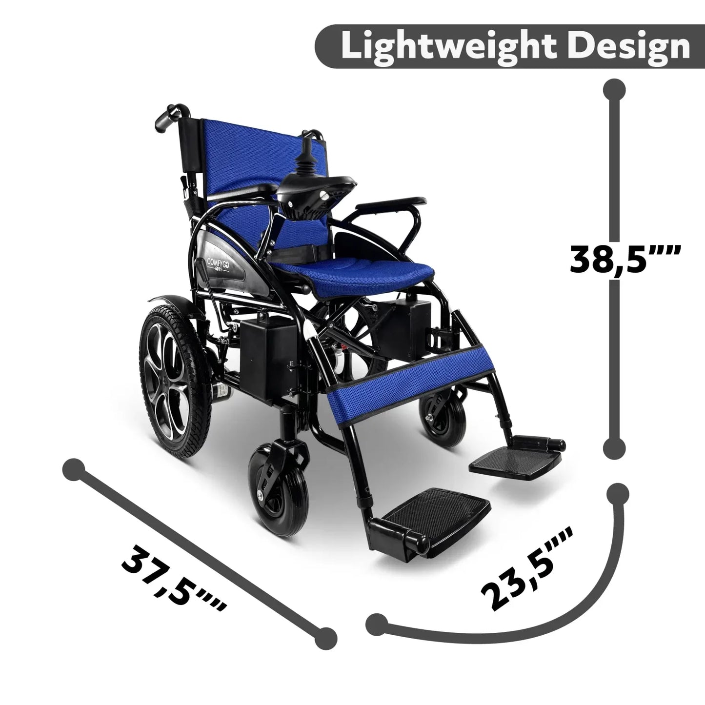 6011 ComfyGO Electric Wheelchair (17″ Wide Seat)