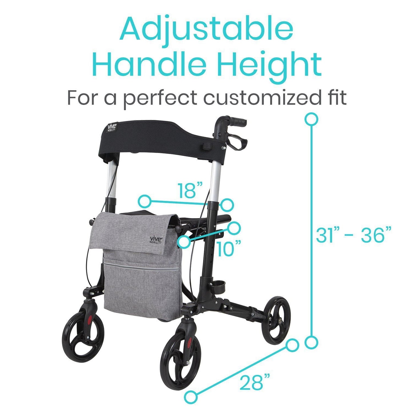 Walker Rollator - Lightweight Foldable Walking Transport