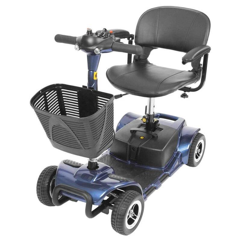 Vive Health Lightweight 4 Wheel Folding Mobility Scooter - Long Distance, Comfort Swivel Seat, w/ Anti-Flat Tires For Seniors