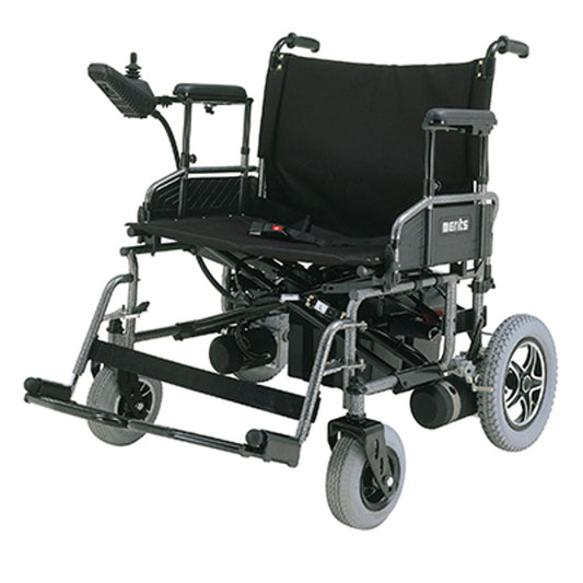 Merits P182 Heavy-Duty Travel Ease Folding Bariatric Power Wheelchair - 600lbs Weight Capacity