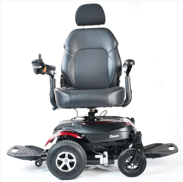 Merits P312 Dualer Compact FWD/RWD Long Distance Power Chair - 180° Swivel Seat, 300lbs Weight Capacity, w/ PU Anti-Flat Tires