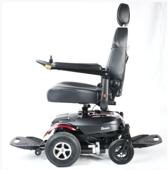 Merits P312 Dualer Compact FWD/RWD Long Distance Power Chair - 180° Swivel Seat, 300lbs Weight Capacity, w/ PU Anti-Flat Tires